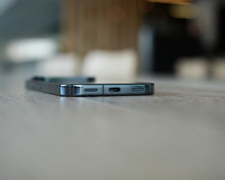 The USB-C port of the Google Pixel 10 Pro.