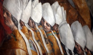 Un fresco con cardenales en los apartamentos papales en el Vaticano, que en años anteriores ha sido sede de la conferencia Voz de la fe.