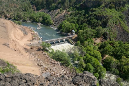 Copco 2 dam on the Klamath River in Siskiyou county, California.