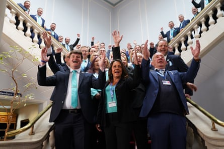 Reform council celebrating being elected to lead the council