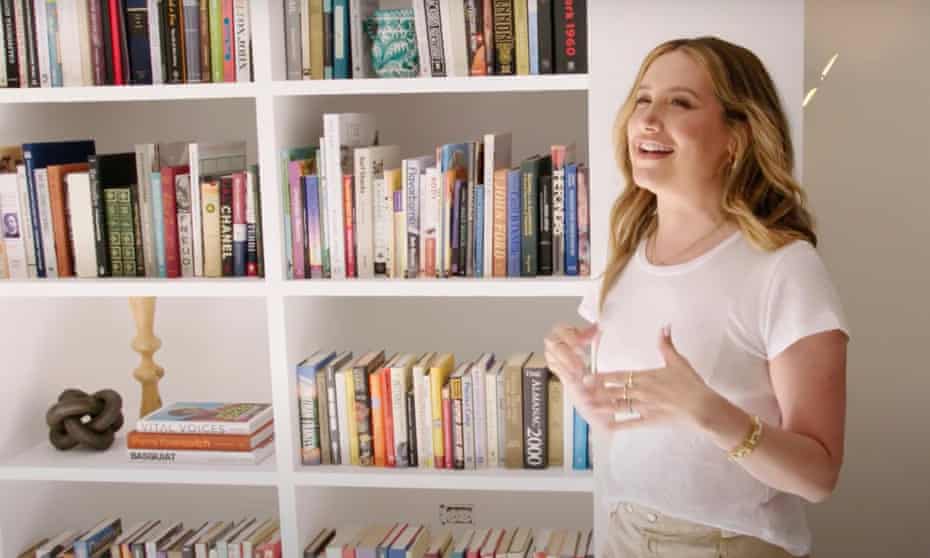 ‘I had my husband go to a bookstore and get four hundred books’ … Ashley Tisdale and her bookshelf.