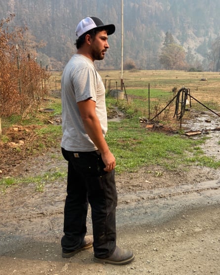 Robert Perez, 34, who lost his uninsured ranch to the Slater fire in Happy Camp. ‘It’s next to impossible to get fire insurance and be able to afford it,’ said Perez.