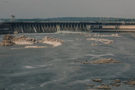 Life returns to Ukrainian reservoir drained by Russian strike on dam |  Ukraine | The Guardian