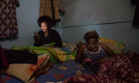 West African migrants Nicole and Stella, holed up at the house known as Guantanamo, outside Algiers