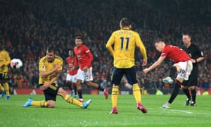 Scott McTominay fires in the opening goal just before half-time.