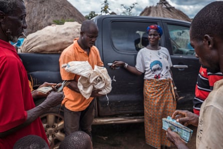 People sell their products to be used as food for chimpanzees