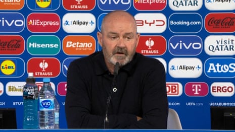 '100% penalty': Steve Clarke criticises referee after Scotland exit Euro 2024 – video