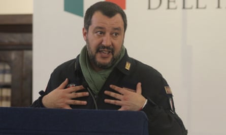 The Italian interior minister, Matteo Salvini