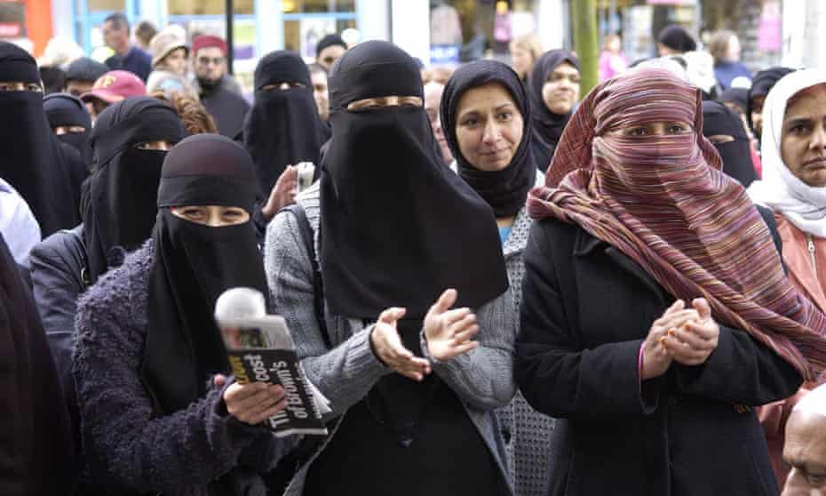 Muslim women wearing headscarves