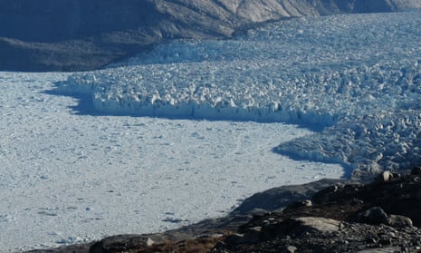 A glacier undergoing submarine melting in south-west Greenland