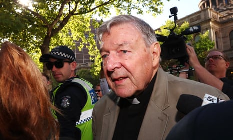 George Pell arriving at Melbourne county court on February 27 where he was found guilty of child sexual abuse.
