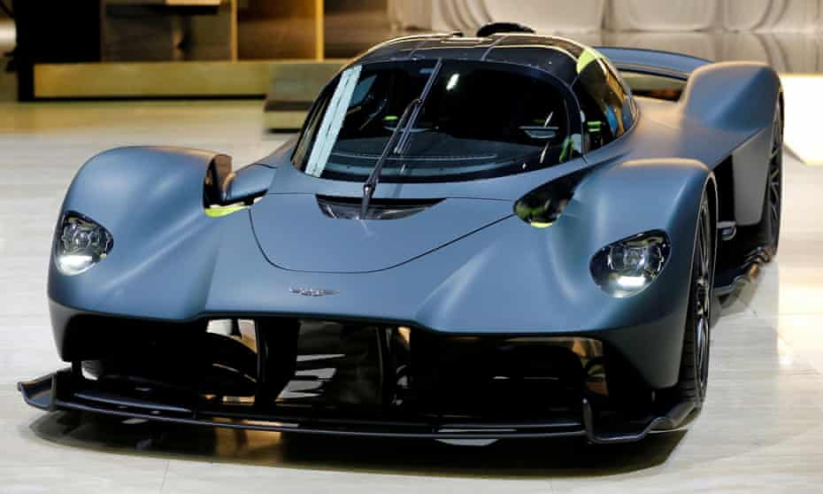 The Aston Martin Valkyrie is displayed at the 89th Geneva International Motor Show in Geneva, Switzerland, in 2019.