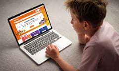 A model learning at home on the BBC Bitesize website.