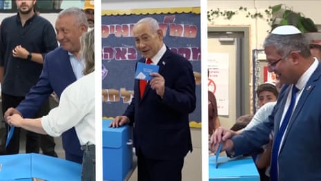 Israeli candidates cast their votes in consequential election – video