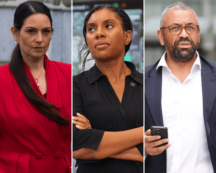 Composite of Priti Patel, Kemi Badenoch and James Cleverly