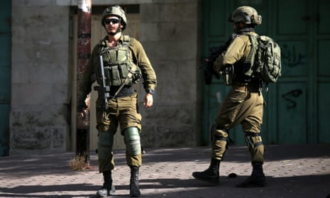 Israeli soldiers in the West Bank city of Hebron