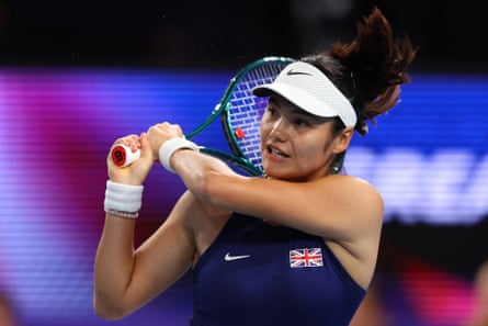 Emma Raducanu on her way to defeat against Maria Sakkari at the United Cup