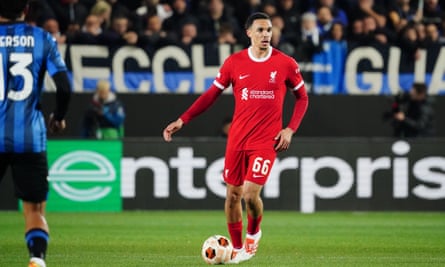 Trent Alexander-Arnold made his first start for Liverpool in more than two months in Thursday’s Europa League tie away to Atalanta on Thursday