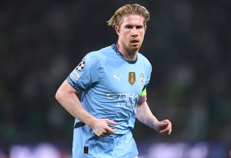 Kevin De Bruyne returned to action for Manchester City against Sporting after a nine-match absence through injury.