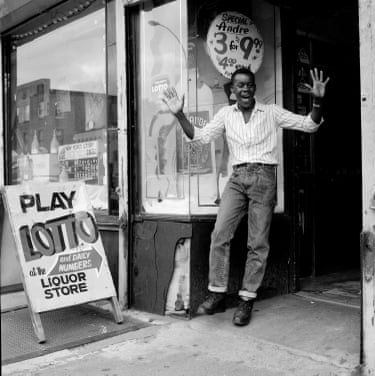 a man jumping with his hands out