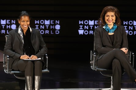 Ayaan Hirsi Ali and Farah Pandith at the Women In The World Summit in New York in 2016.