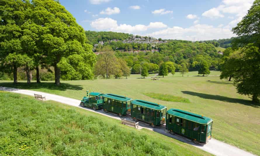 Land train running around Shibden Park, Halifax