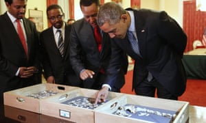 As part of his trip to Ethiopia, President Obama was permitted to touch the bones of which famous 3.2m-year-old member of Australopithecus afarensis, also known as the grandmother of all humanity?