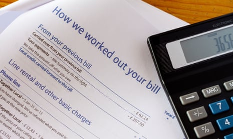 A BT phone bill and calculator