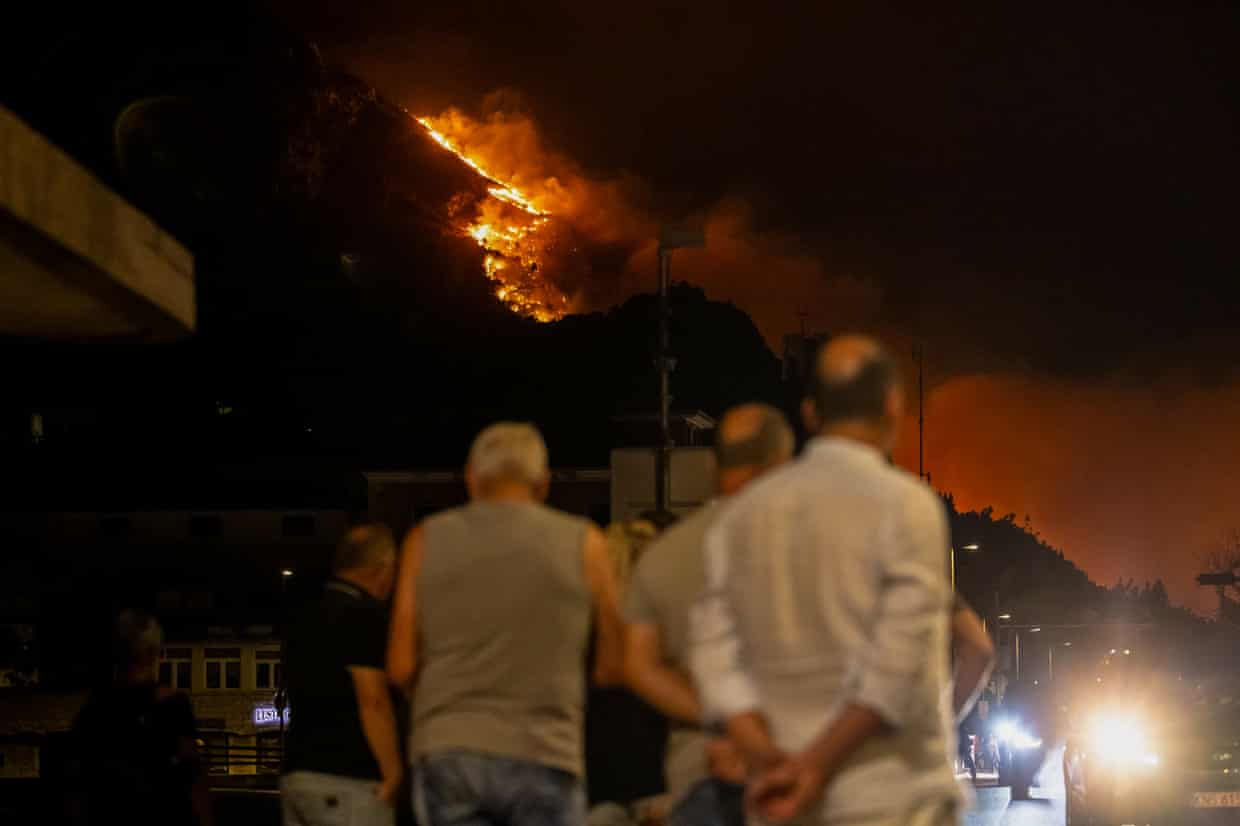 A wildfire near the town of Omis, Croatia, in August.