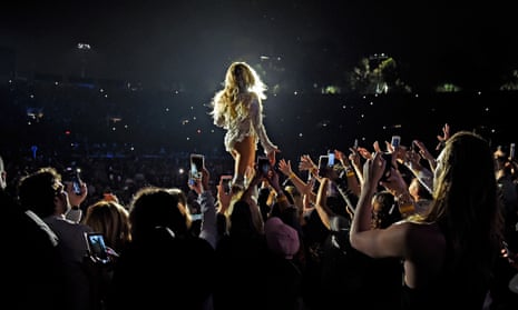Beyonce at the Rose Bowl in Pasadena, California. 