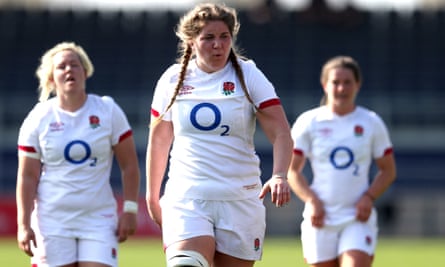 Poppy Cleall gets her breath back during the Women’s Six Nations match against Scotland at DAM Health Stadium in Scotland in 2022