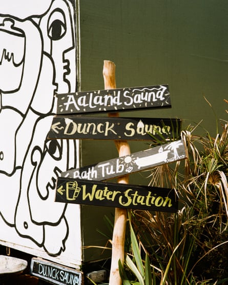 A signpost at Hackney Wick sauna