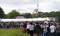 Crowds of people queue to enter Lambeth country show