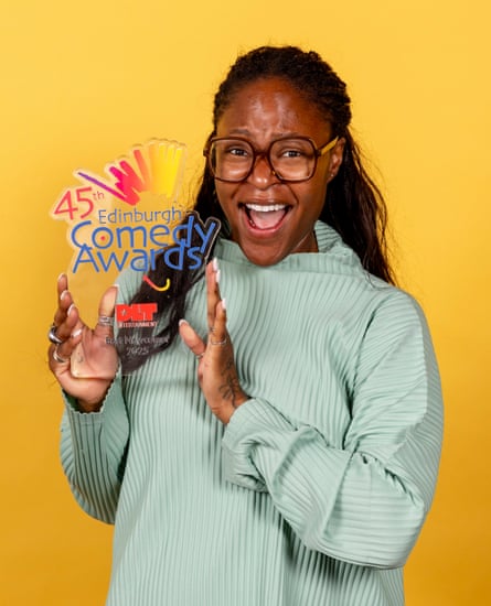 Ayoade Bamgboye with the award for best newcomer.