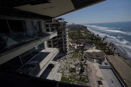 A view of damaged apartment blocks in the Diamante district of Acapulco.