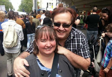 James and Rebecca at a protest in Melbourne in 2014.