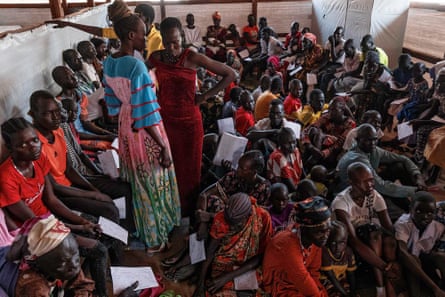 A crowd wait at the emergency department of Mayen Abun hospital, in Twic county.