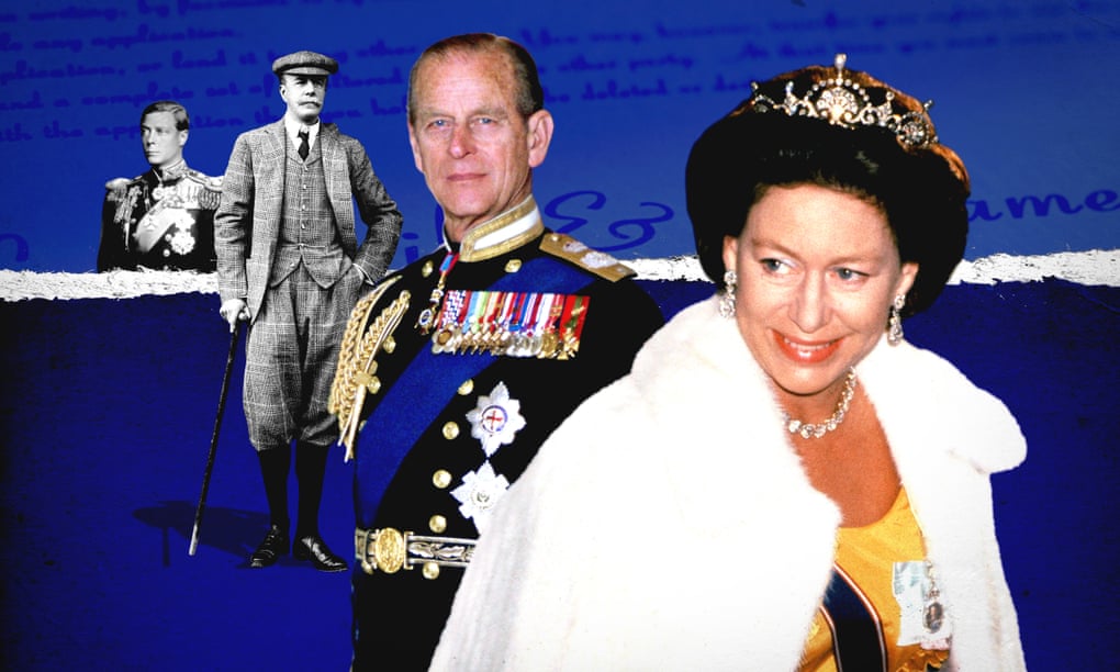 Left to right; King Edward VIII, Duke of Windsor; Alexander William George Duff, Duke of Fife; Prince Philip, Duke of Edinburgh; and Princess Margaret.