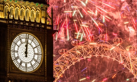 London celebrates the new year with a fireworks show