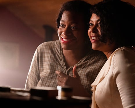 This image released by Warner Bros. Pictures shows Fantasia Barrino, left, and Taraji P. Henson in a scene from "The Color Purple." (Warner Bros. Pictures via AP)