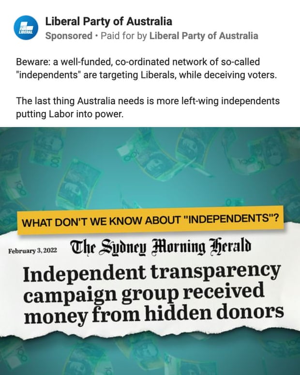 Liberal Party of Australia Facebook ad