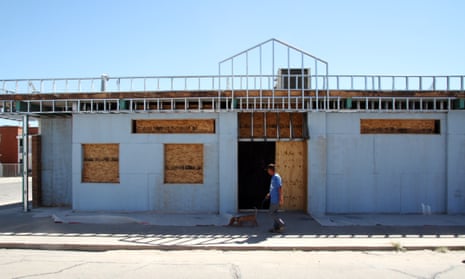 A man walks past the former site of a clinic that offered abortions in El Paso, Texas, in October 2014.