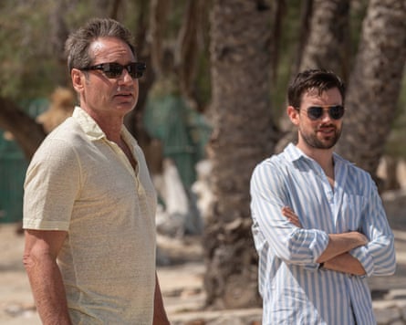 David Duchovny as Jamie Tanner and Jack Whitehall as Adam in Malice.
