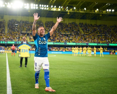 Santi Cazorla of Real Oviedo Being honoured by Villarreal in August 2025.