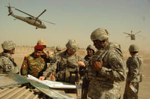 Lt Gen Lloyd J Austin III, Commander of the XVIII Airborne Corps at a meeting in East Baghdad, Iraq in September 2007