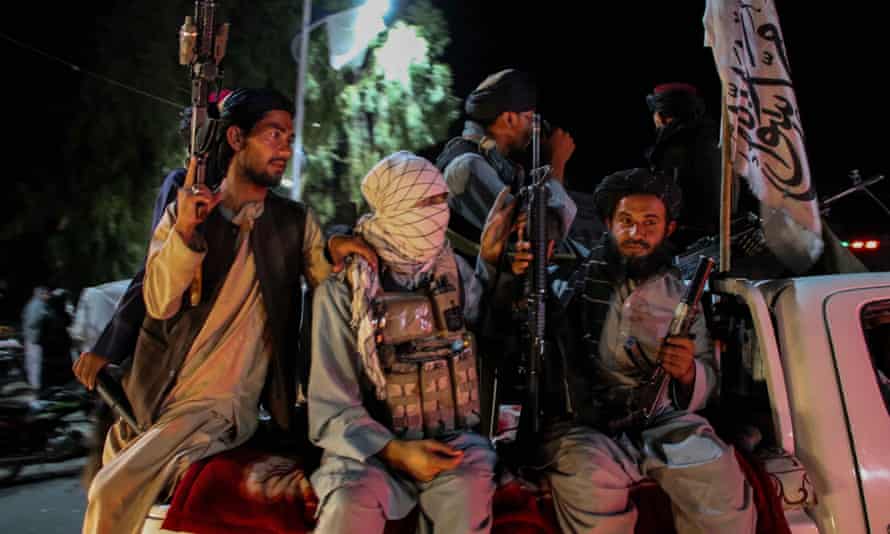 Taliban forces on guard in Kabul
