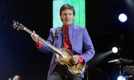 Paul McCartney performing at Glastonbury 2004.