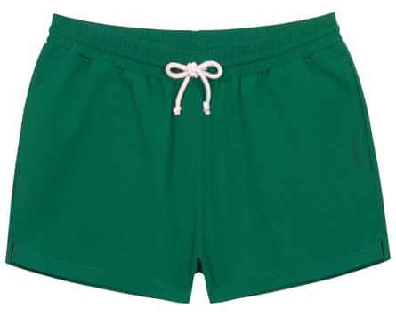 David Gandy Wellwear Short Length Swim Shorts in green.