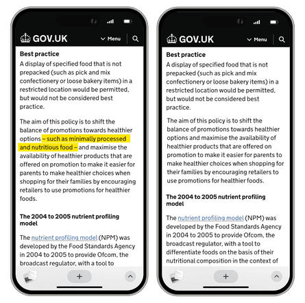 Before and after Gov.uk