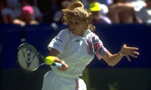 Steffi Graf hits one of those famous forehands